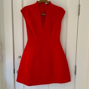 Halston Heritage red cocktail dress; WORK ONCE; size 2